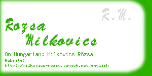 rozsa milkovics business card